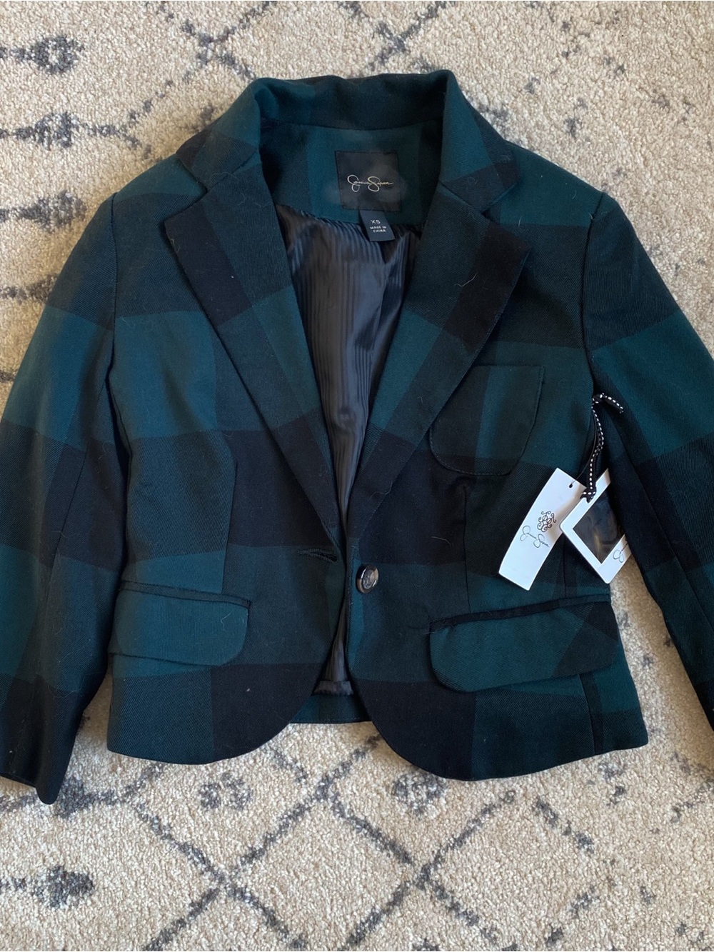 Jessica Simpson Tartan Plaid Blazer